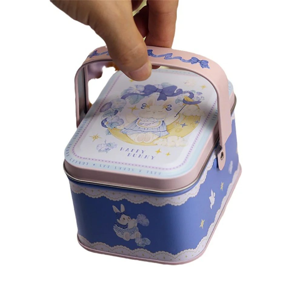 Weißblech-Süßigkeitenschachtel für Kinder, kleine Blechdose, Oster-Keksdose, tragbare Kaninchen-Geschenkbox für Geburtstag, Hochzeit, Party-Dekoration – Detail 11