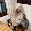 American Harajuku Warm Jacket Mens and Womens Retro Simple Plush Jacket with New Loose Leather Motorcycle Punk Fur Collar Jacket 4