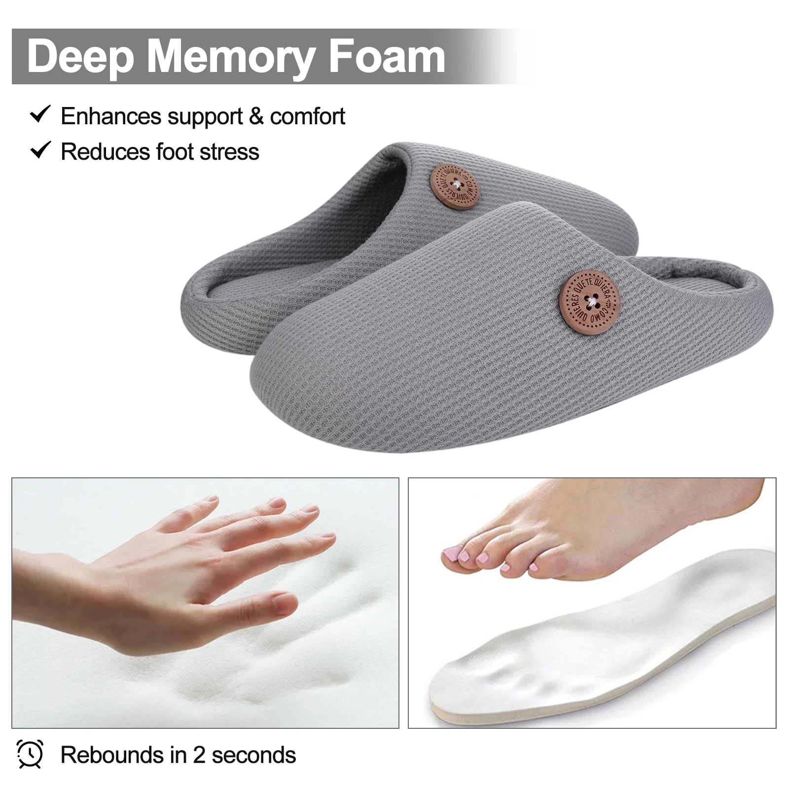 Men Soft Antiskid Indoor House Slippers Winter Memory Foam