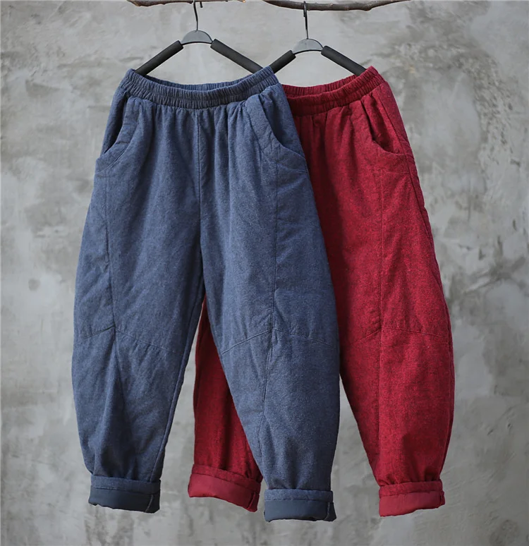 

2018 Winter slacks pantalon femme harem pant loose cotton-padded women trousers warm good quality clothing