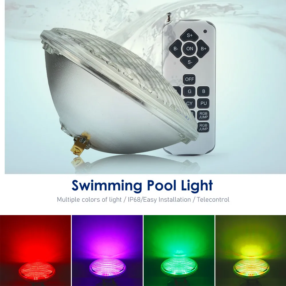 subaquática da lâmpada piscina luz rgb controle remoto casa decorar