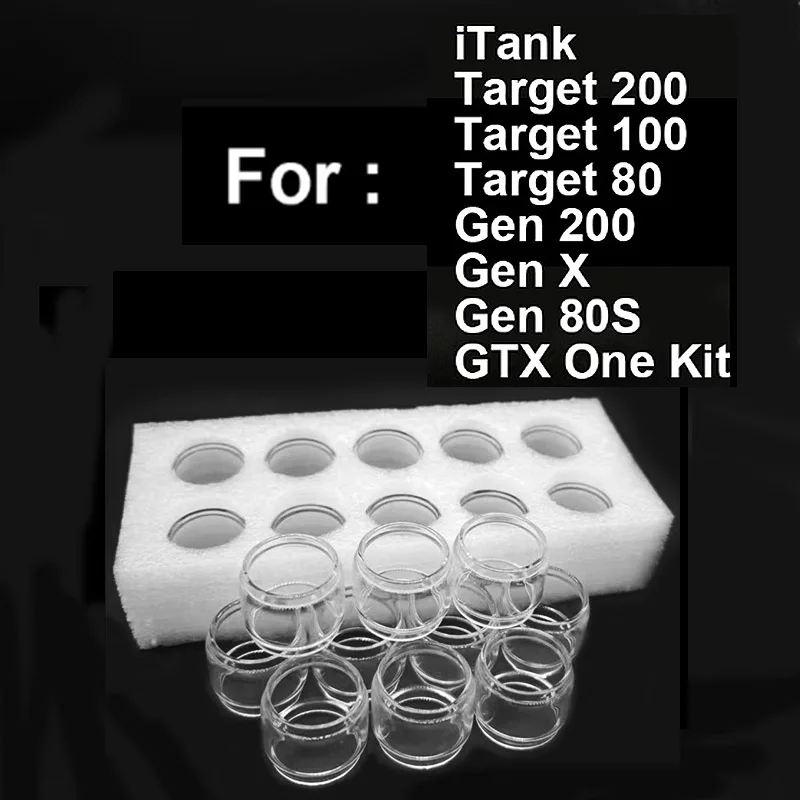 

10PCS Bubble Glass Tube Normal For iTank Target 200 100 80 GEN 200 GEN X GTX ONE KIT Gen 80S Glass Container Tank Accessory