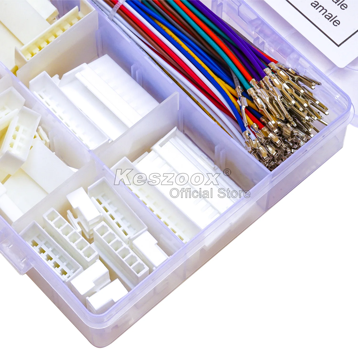 Keszoox JST VH 3,96 mm VHR-Stecker-Set, 2-6-poliges männliches und weibliches Gehäuse mit 20 AWG vorgekrimptem Kabel für PCB-Stromsignalkabelbaum – Detail 8