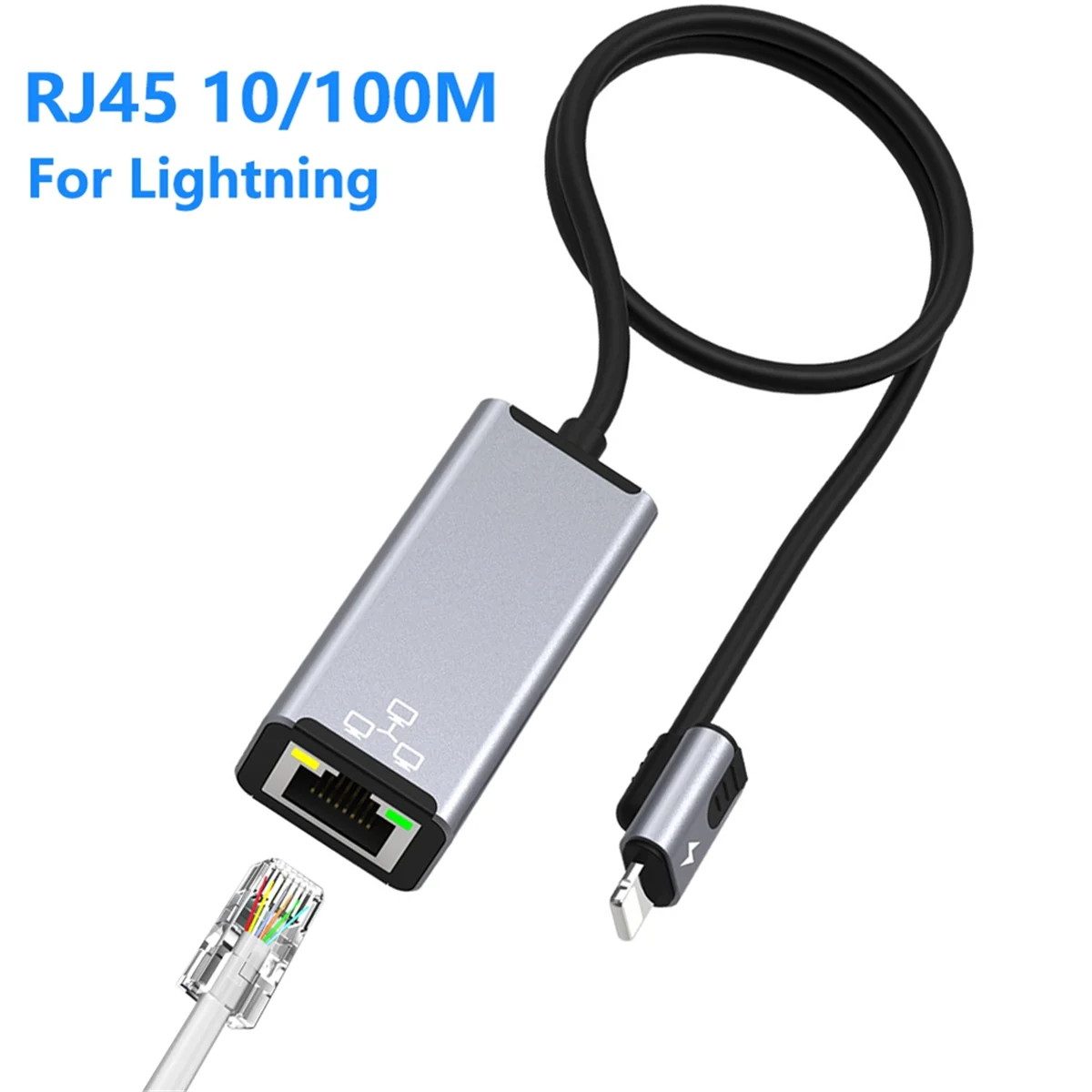RJ45 LAN Adapter For iPhone 14 13 12 11 8 7 6 5 /iPad/iPod Ethernet LAN Network Adapter with Charge Port 20W Rare