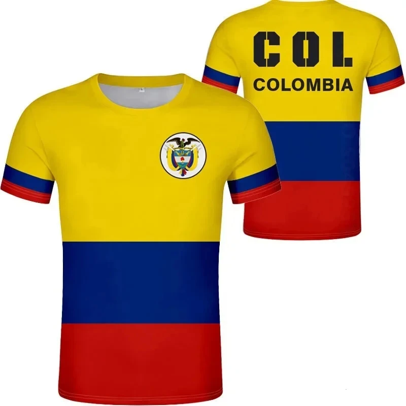 T-Shirt con bandiera nazionale della Colombia stampata in 3d per