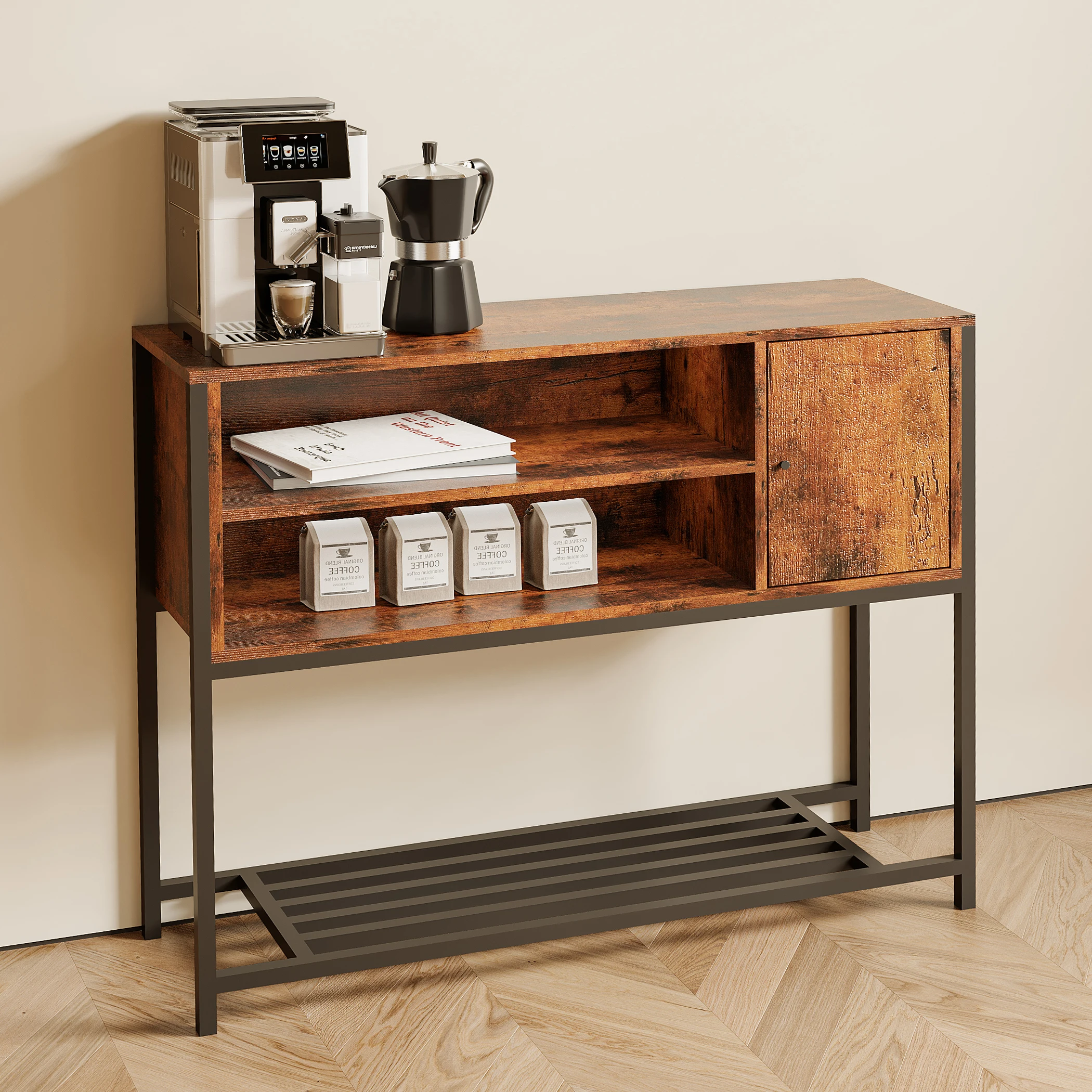 AnneFish خزانة ركن القهوة 3 طبقات المطبخ طاولة ركن...