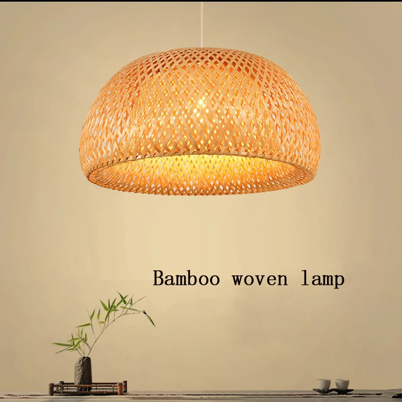 

Modern minimalist restaurant bedroom pure bamboo art bamboo hand-woven chandelier tea bar cafe chandelier Japanese room decor