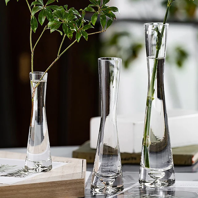 Vaso di fiori in vetro trasparente vaso piccolo pianta idroponica terrario di fiori tavolo da camera di lusso decorazioni per la casa decorazione di nozze 4