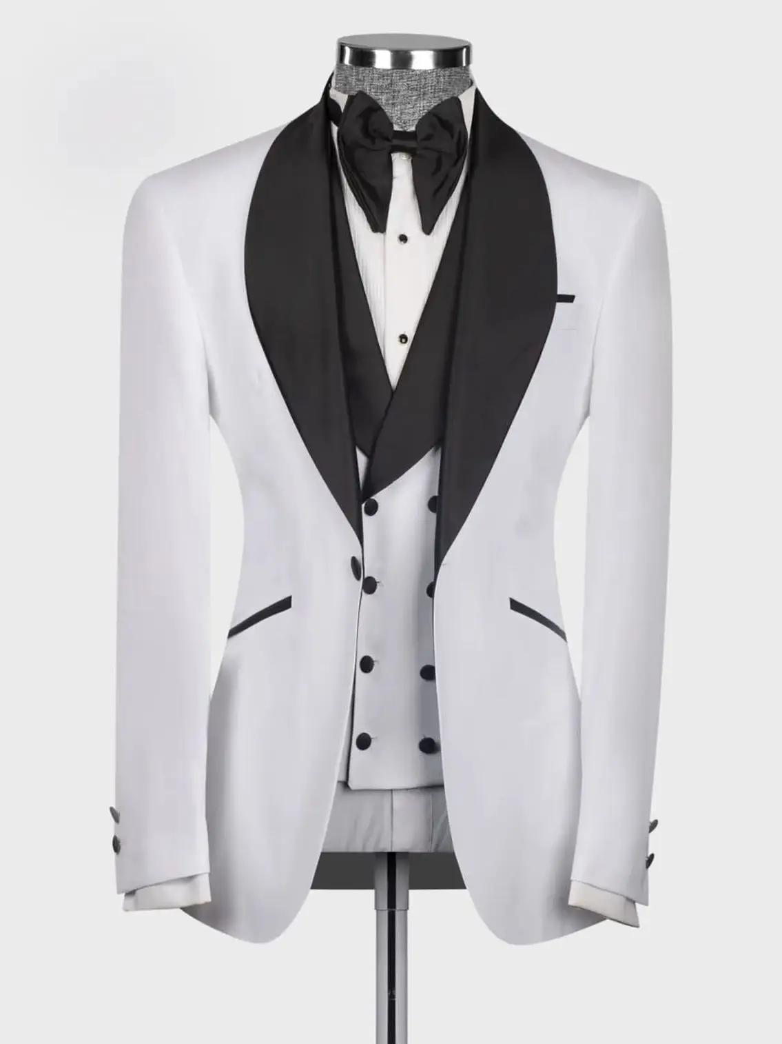 

New Blazer Groom Suits for Men 2024 Terno Jacket Pants Vest Three Piece Black Shawl Elegant Formal Occasion Clothing Outfits