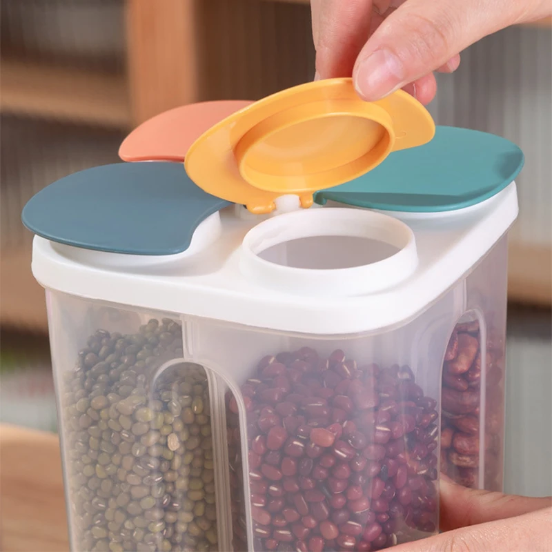 1.5/2.3L Cereals Storage Box Sealed Jar Lid Grain Noodle Tea Food Keep Fresh Container Kitchen Storage Supplies kitchen storage box rice storage box food storage container food storage box storage box