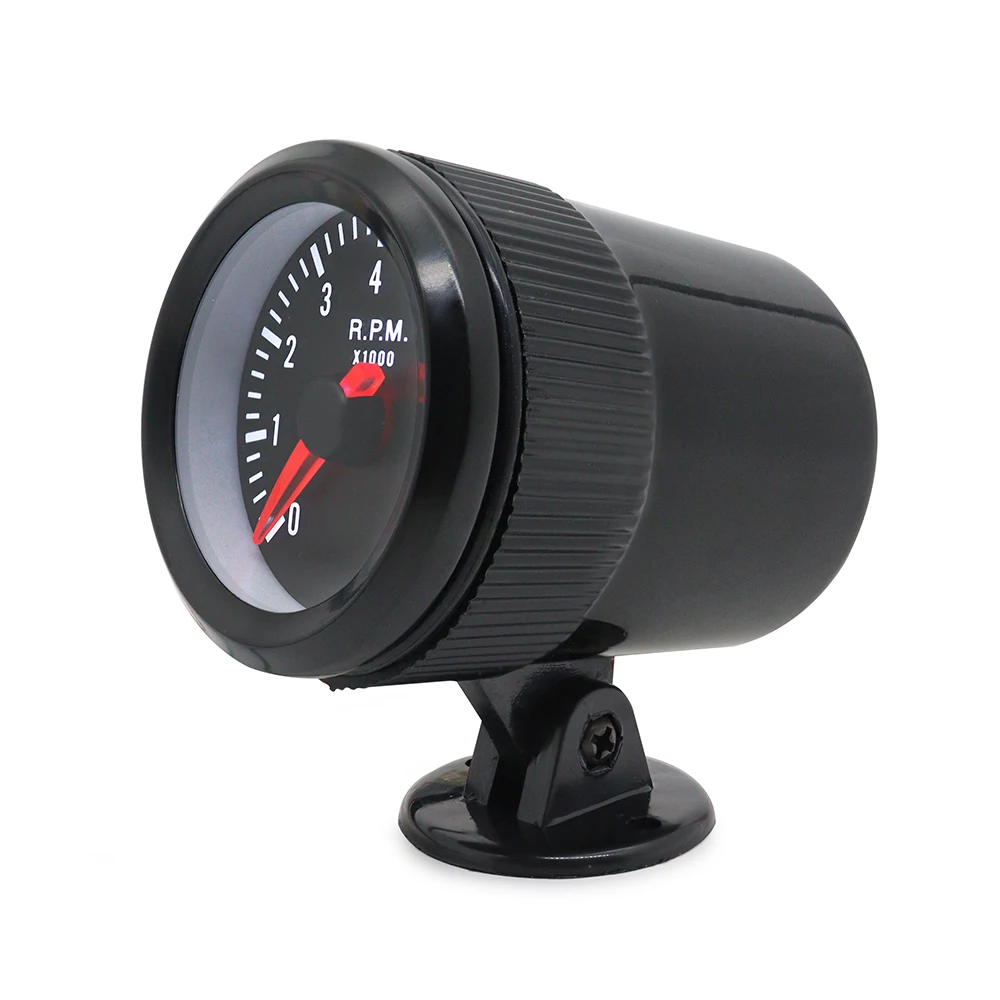 2 Zoll 52mm Auto-Drehzahlmesser 0-8000 U/min Analoges Tachometer mit schwarzem Gehäuse und weißer LED für 1-8 Zylinder Fahrzeuge – Detail 3