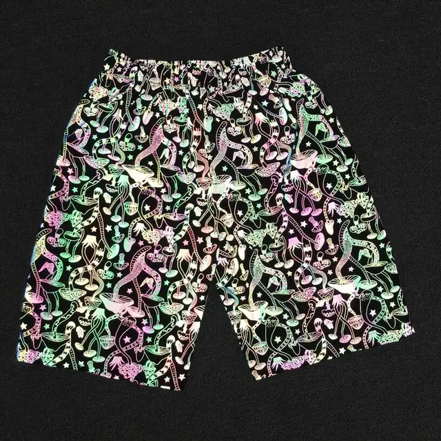 Holographic Reflective Mushroom Shorts 6
