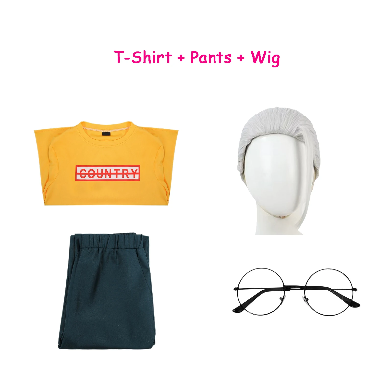Shirt Pants Wig Glas