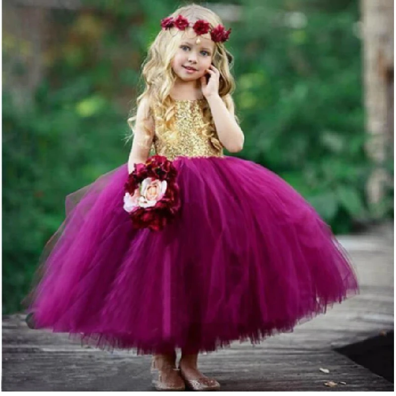 

Flower Girl Dresses For Wedding Sleeveless Bling 3D Little Kids Pageant Gowns Party First Communion Formal Occasions Gowns