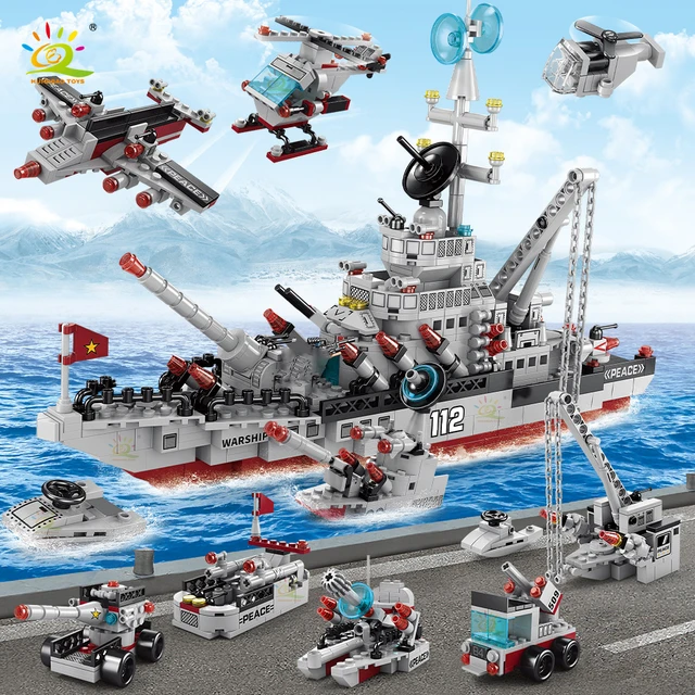 Blocs de construction de navires de guerre pour enfants, compatibles avec  Lego WW2, soldats de l'armée, ensemble d'arme, bateau, avion, voiture,  jouets pour enfants - AliExpress