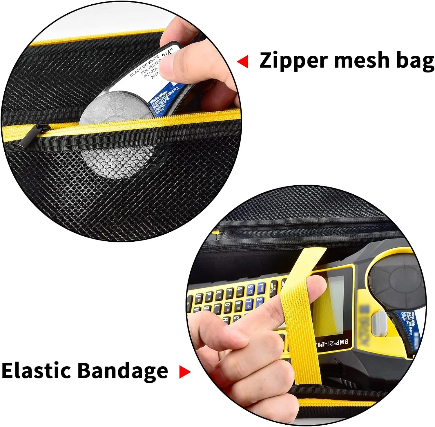 Case Compatible with Brady M210/ BMP21-PLUS Handheld Label Printer Sticker Maker Portable Storage Holder Bag with Mesh Pocket storage bag label maker bag