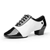 Brand New Modern Men's Ballroom Tango Latin Dance Shoe Man Split Indoor Soft Sole Black White Square Dancing Children Boys Shoes 2