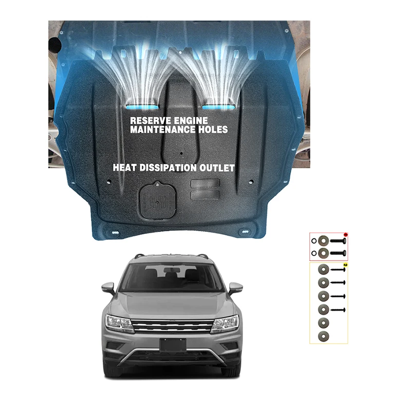 

Брызговик для VW Volkswagen Tiguan под двигателем, щит от брызг, крышка для крыла, Черный Автомобильный брызговик, фартук