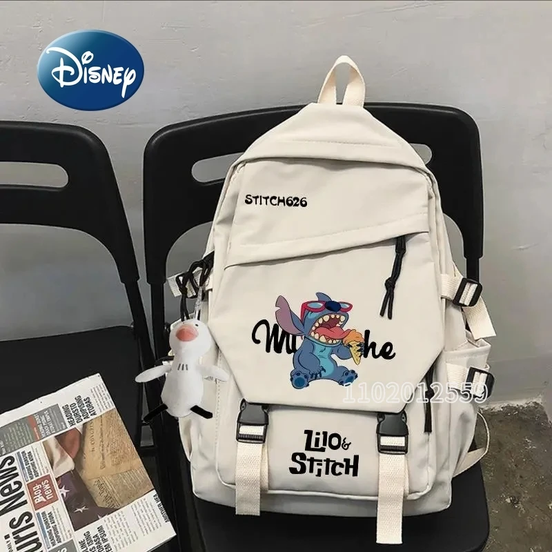 Disney's New Stitch Backpack Luxury Brand Fashion Student School Bag Large Capacity Cartoon Cute Student Backpack High Quality