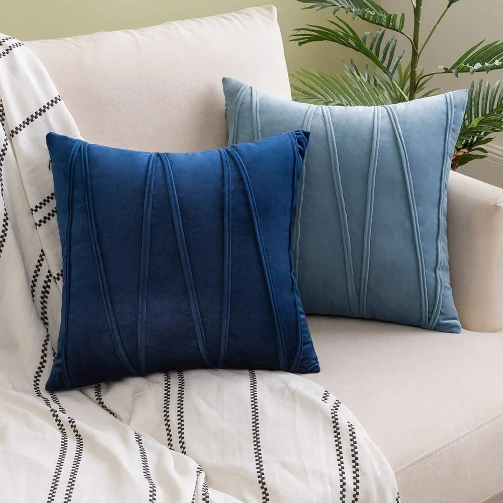 

sofa cover, for blue velvet cushion Decorative living room pillow pillow cover, 18x18 north pillow for home decoration