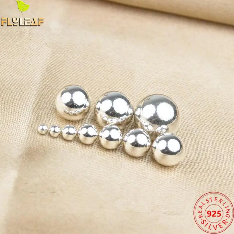 

30pcs S925 Sterling Silver 2.5-12mm Not Holes No Plating Beads Bracelet Necklace Handmade DIY Jewelry Making Findings 2022 New