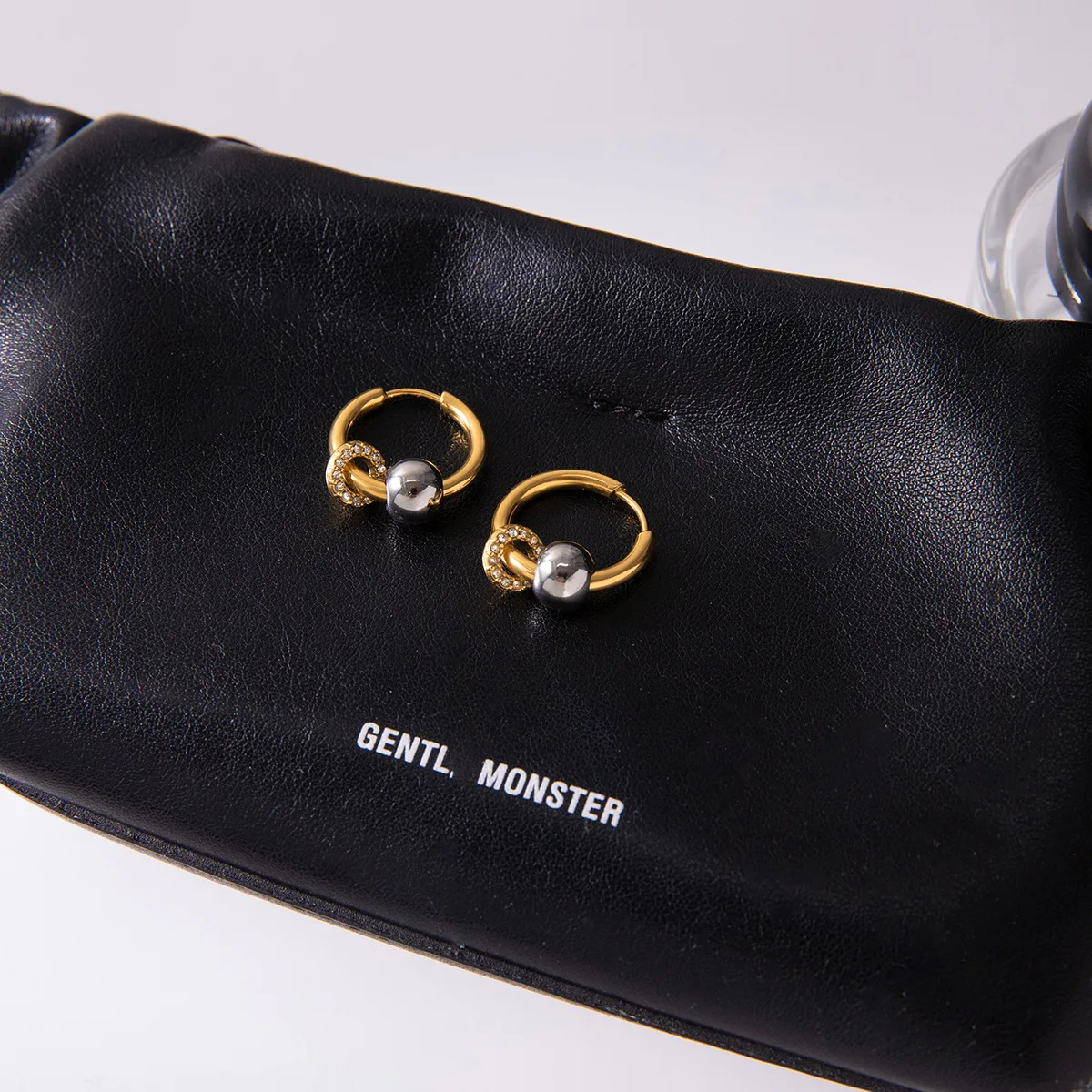 New Vintage Mini Multi Ring Stainless Steel Earring Sparkling Zircon Two-tone Circle Hoop Earrings Unique Jewelry Hypoallergenic