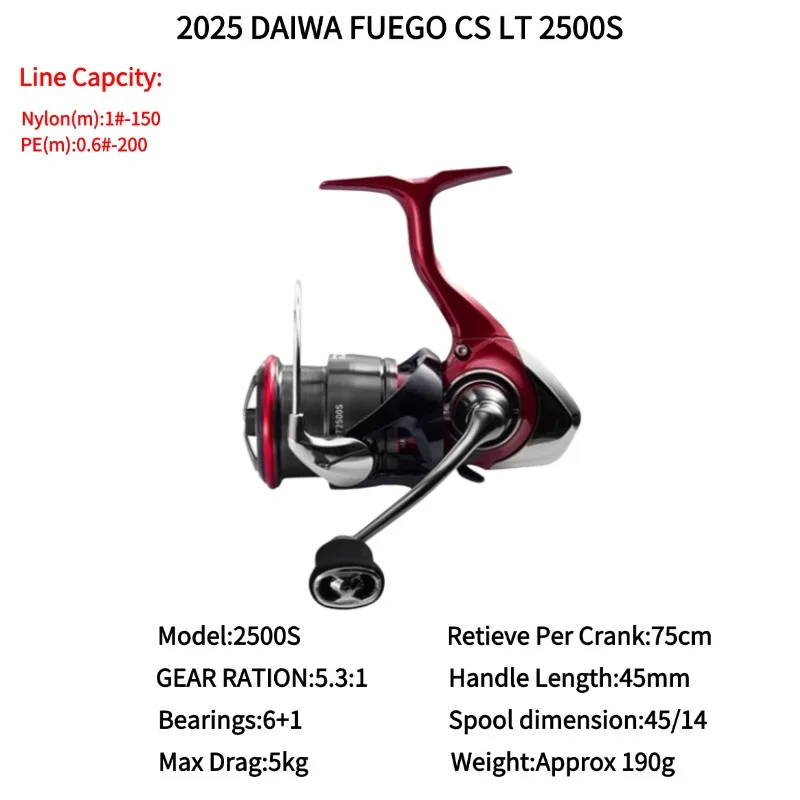 Daiwa 2025 FUEGO CS LT 1000S-XH 2000S-XH 2500 2500-XH 2500S-XH