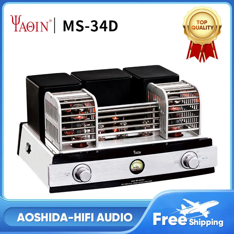 

Аудиоусилитель на трубке YAQIN MS-34D , чип CSR8675 Bluetooth 5.0 без потерь HD - усилитель на трубке с высоким разрешением, APT - X - усилитель мощности