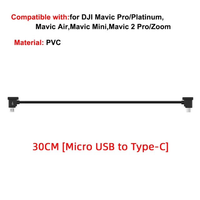 Data Cable OTG Remote Controller to Phone Tablet Connector Micro USB TypeC IOS Extend for DJI Mavic MINI/MINI SE/Pro/Air/Mavic 2 30cm for Type-c