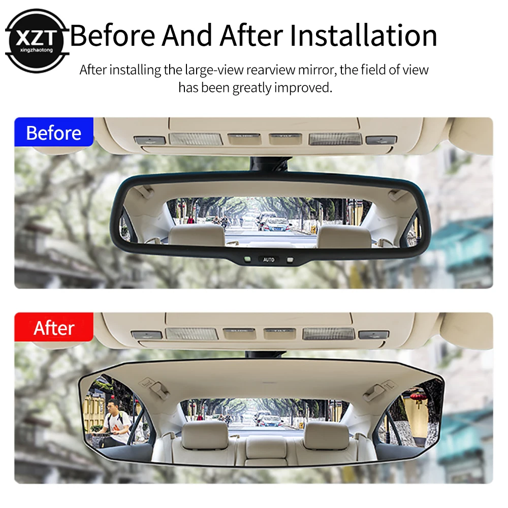 UniversalCarMirrorInteriorRearviewMirrorsAutoRearViewMirrorAntiglareCurvedmirror