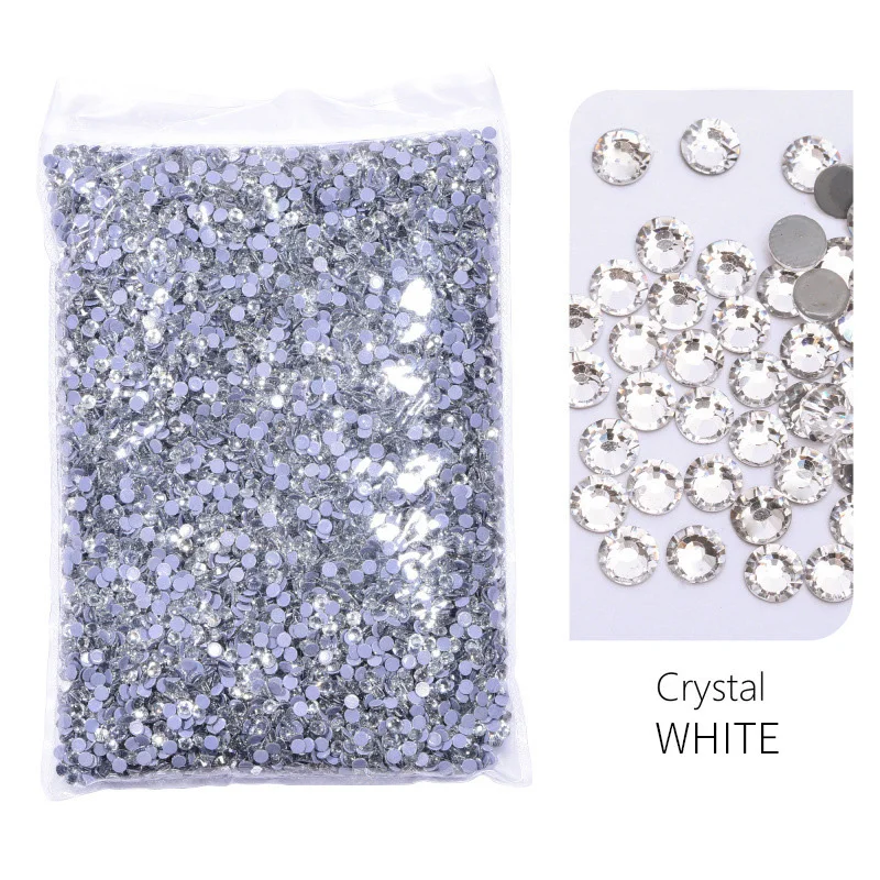 DMC Glitter Crystal AB Hotfix Rhinestones Strass Iron On Stone Gems SS3-SS50 14400pcs/bag Big Bag Bulk