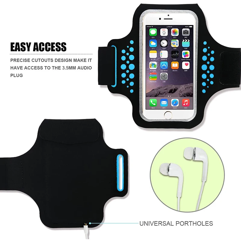 HAISSKY 5.0" Small Running Sports Armband Bag For iPhone 13 12 Mini 11 Pro 6 6s 7 8 SE On Hand Belt Workout Arm Bags Pouch