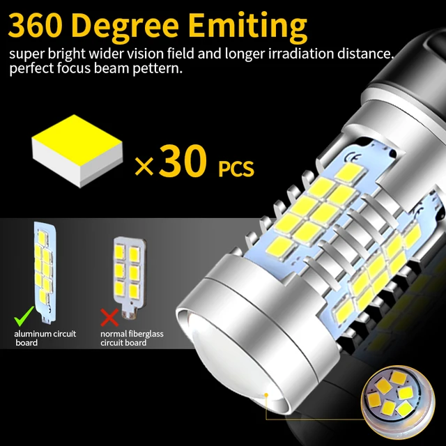 Enhance your vehicle's style and safety with the 2pcs LED Daytime Running Light DRL Bulb Lamp Canbus.