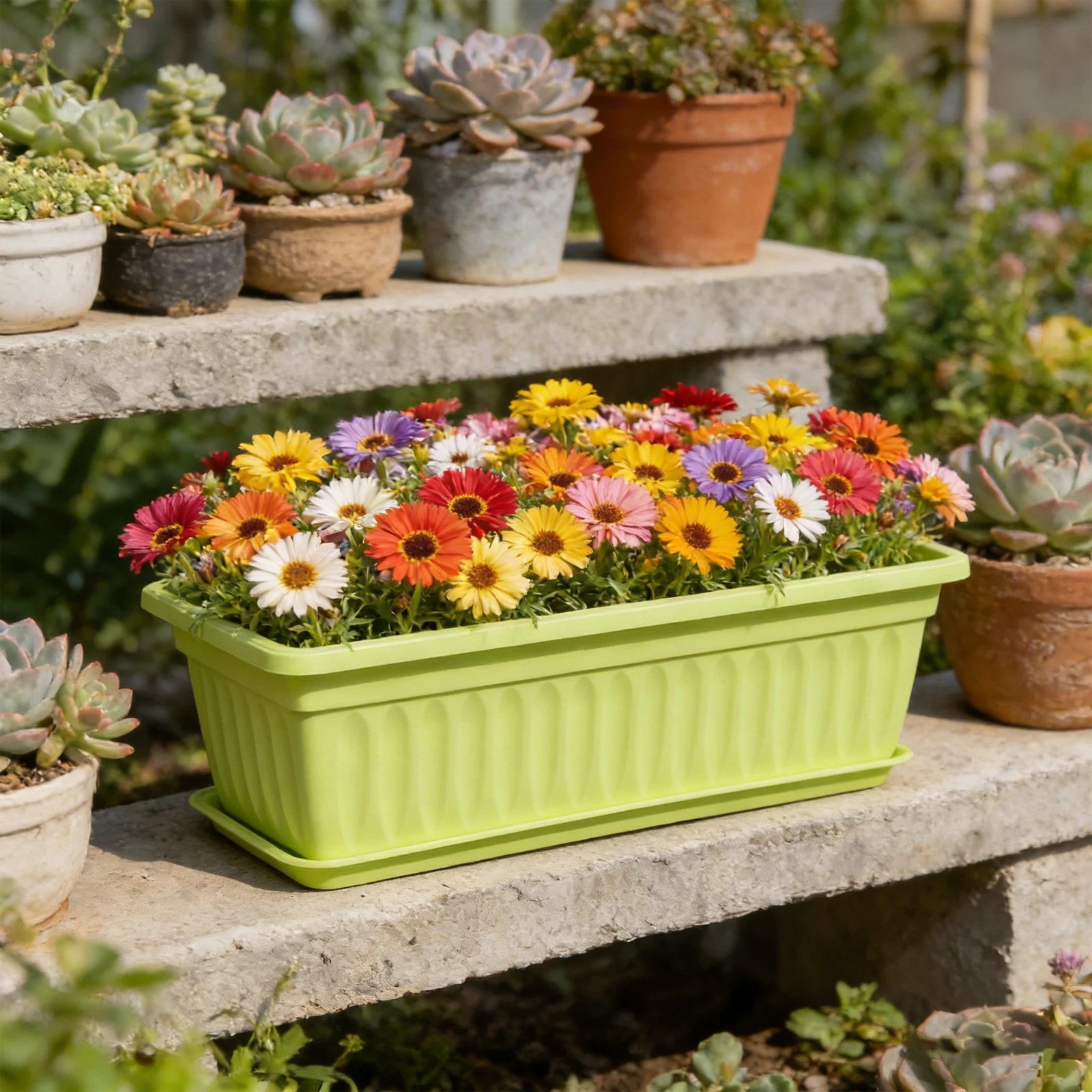 Plastic Vegetable Planters Rectangular Flowerpots For Balcony Indoor Gardening Breathable Plants Pots Garden Tools - 3