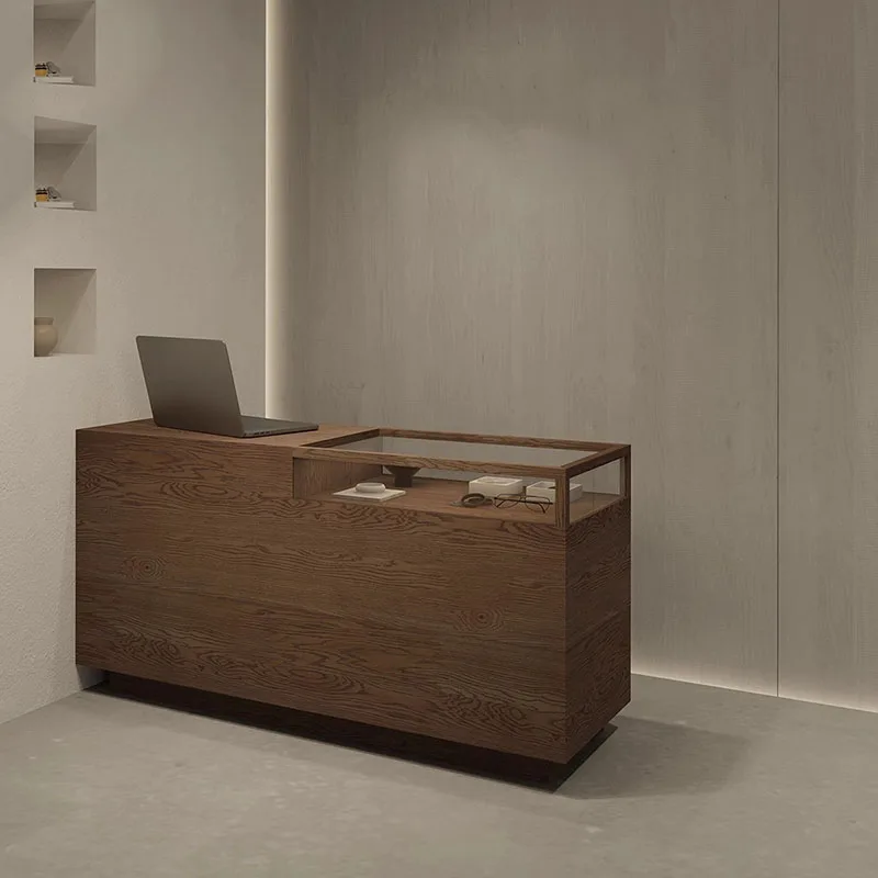 

Wood Lectern Reception Desk Podium Store Conference Bakery Cashier Table Counter Standing Mueble Para Negocio Theater Furniture