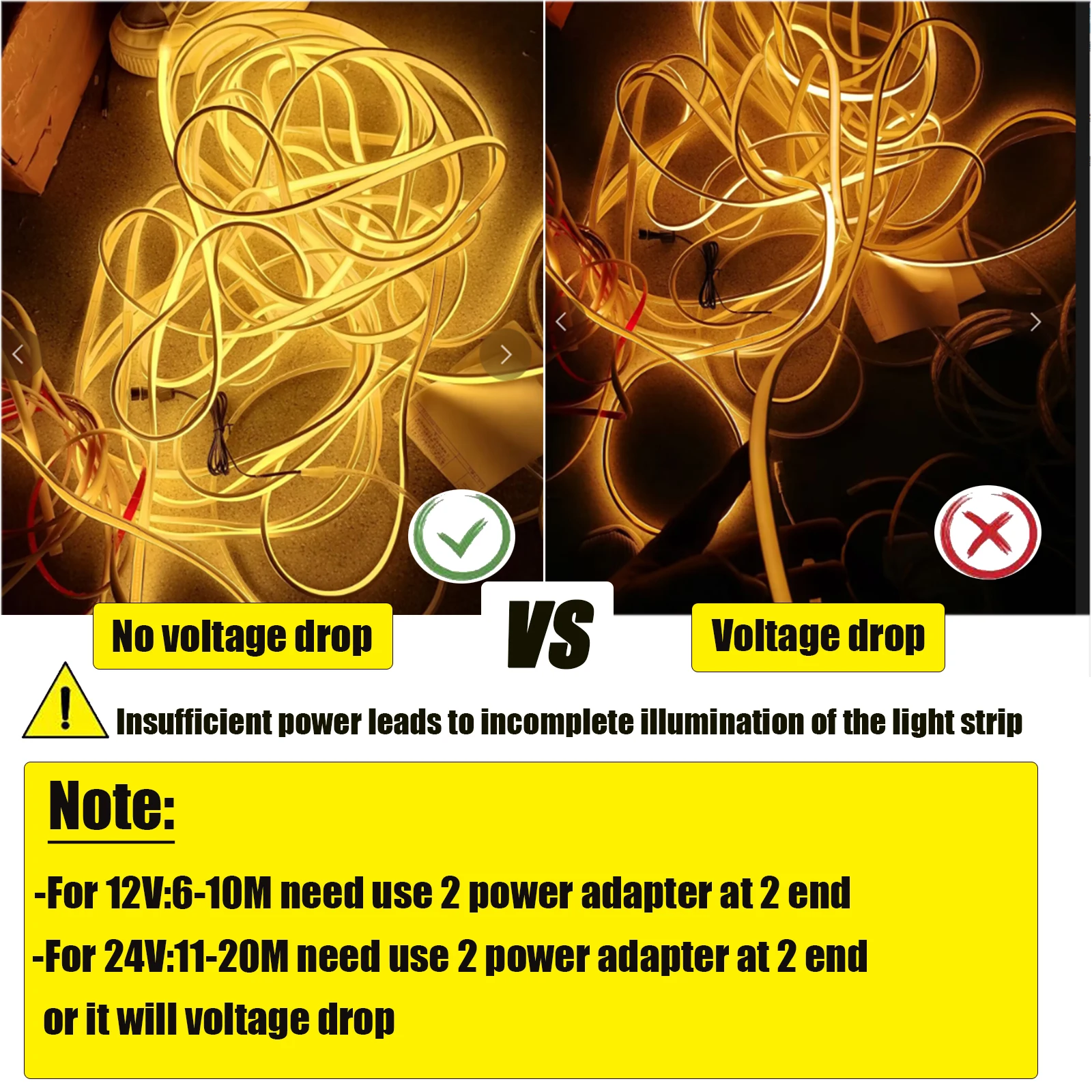 IP68 Waterproof COB Neon Strip 12V 24V 320Leds/M White/Ice Blue/Pink/Yellow/Pink/Red Home Decor Flexible Ribbon Rope LED Light 5
