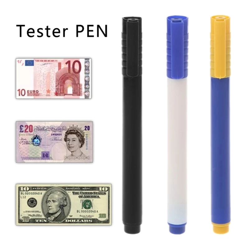 Banknote Detector Pen 20CB Universal Counterfeits Bill Detector Portable Currency Detector Marker Detecting Fake Currency Cash Money