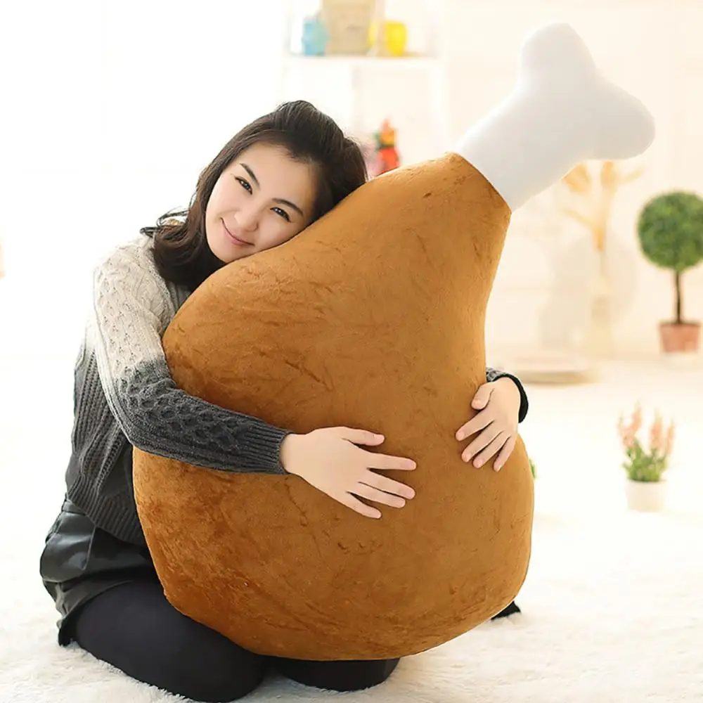 Creative Cute 3D Chicken Leg Plush Toy Sofa Sleeping Pillow Cushion Simulation Fried Chicken Doll Kids Christmas Gifts Girl Gift