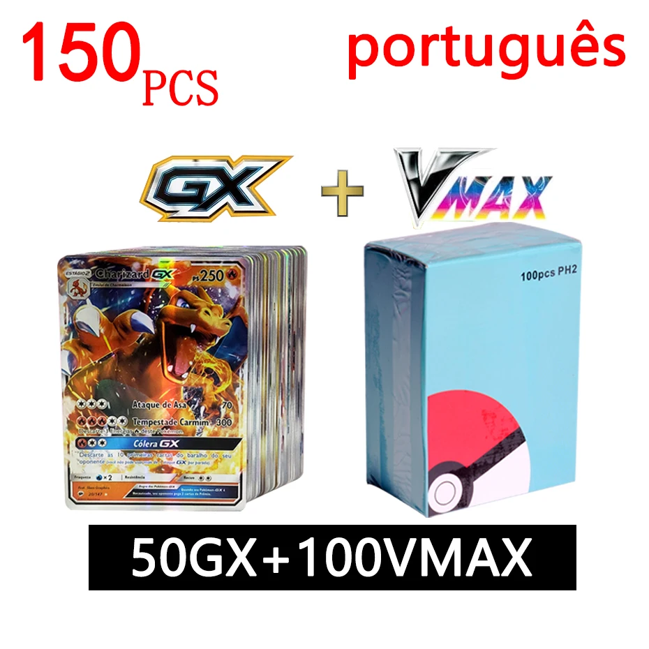 50-150Pcs V VMAX GX Energy Trainer Portuguese Version Shining Pokemon Cards  Best Selling Children's Battle Game Cards - AliExpress