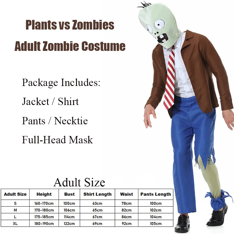 Adults PLANTS VS ZOMBIES Zombie Costume