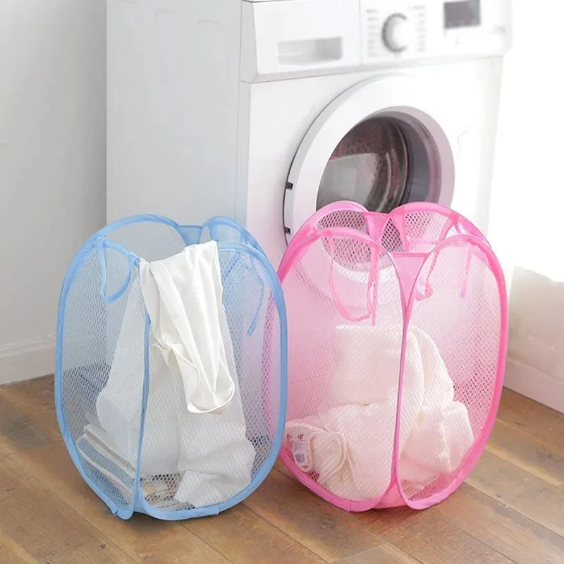 Collapsible Mesh Laundry Hamper Foldable Dirty Clothes Storage Basket Shower Room Bedroom Portable Business Travel Organizer laundry basket,portable hamper
