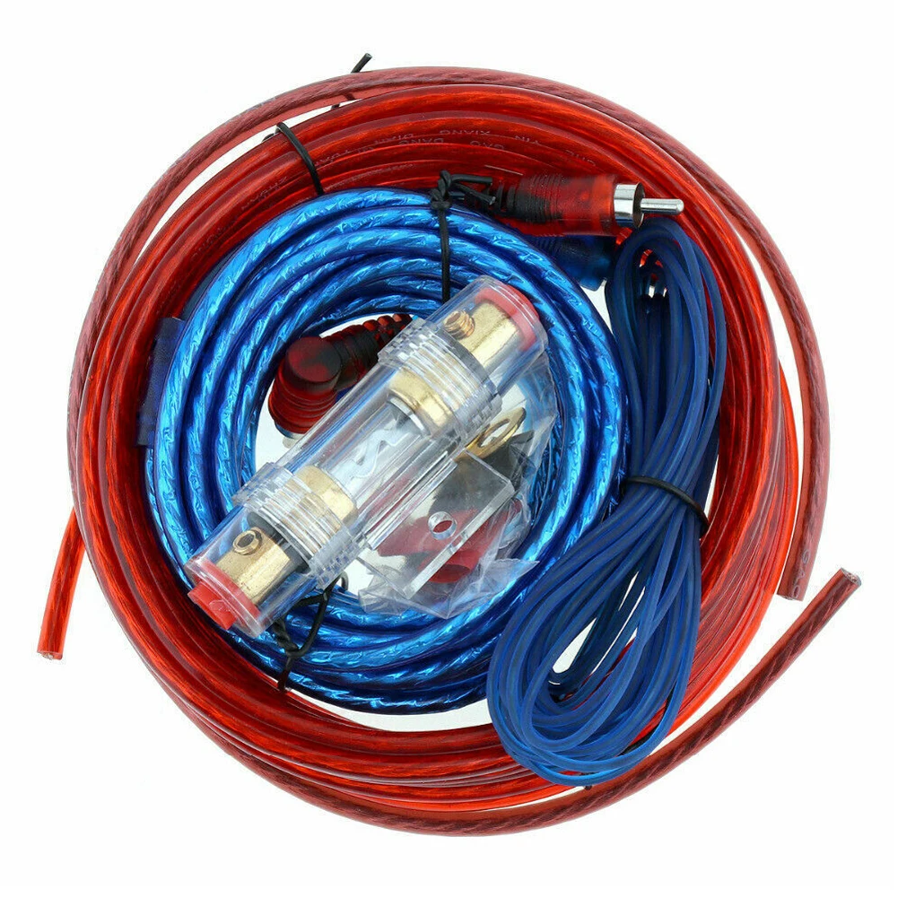 Car Stereo Audio Signal Cable Audio Cables 1500w Car Power Amplifier Wiring Kit Audio Subwoofer AMP RCA Power Cable Fuse Kit Car Audio Wire Wiring