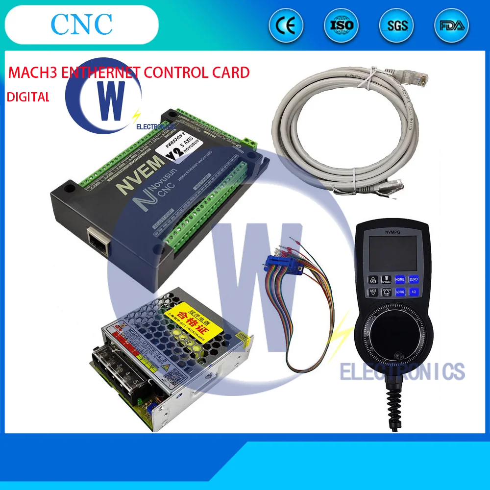 

2024 Newly upgraded nvem V5/nvum V2 300K NVMPG digital display handwheel mach3 CNC motion controller system DC 75W24V
