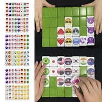 64 Blocks Seaside Escape Mahjong Game Tiktok Popular Game Double With Pattern Of Flag Play Party Puzzle Toy Fun Game Gift 2