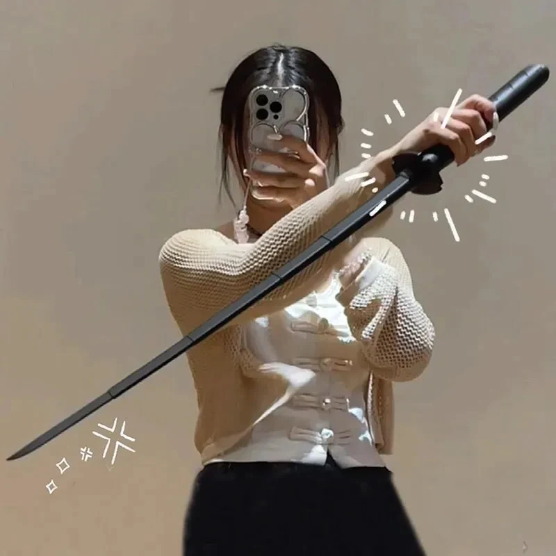 Party Photo Props Folding Samurai Sword 3D Gravity Katana Stretchable Decompression Push Card