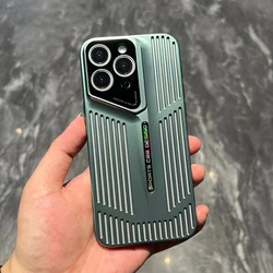 Breathable Cooling Lens Protection Case - Plating Design, Shockproof Hard Cover with Blade Hollow Detailing - iPhone 14 (Green)