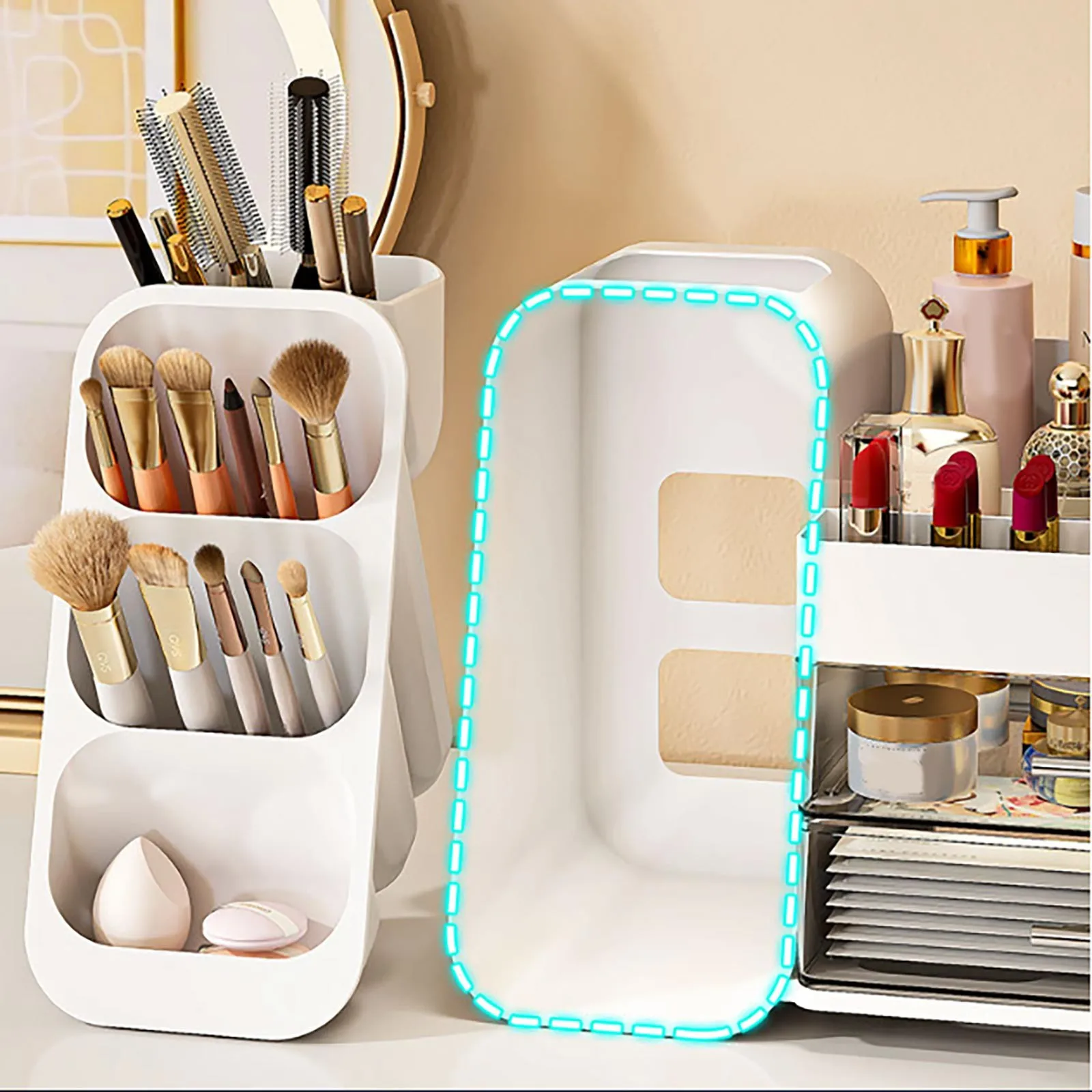 Makeup Organizer With Drawers For Vanity Spacious Cosmetic Display Case Perfect Storage Solution For Your Dishwasher Racks 3