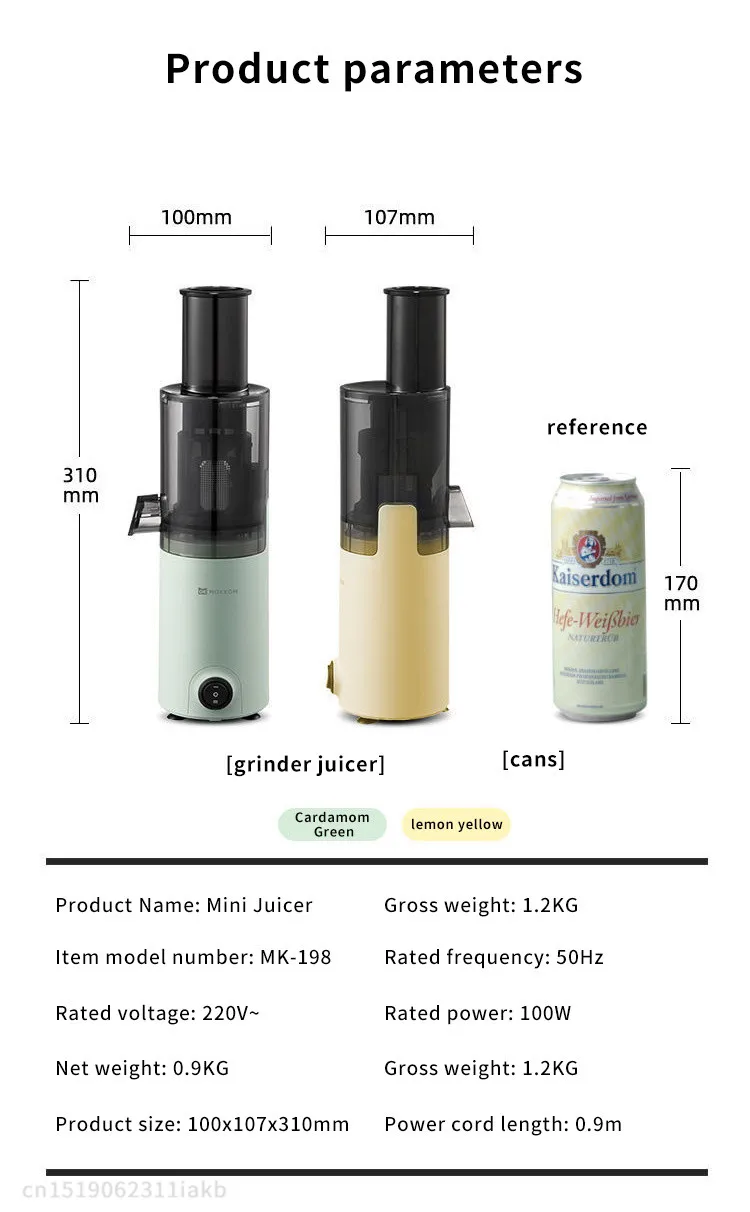 Mokkom Mini Juicer Lento Doméstico Completo-automático Pequeno