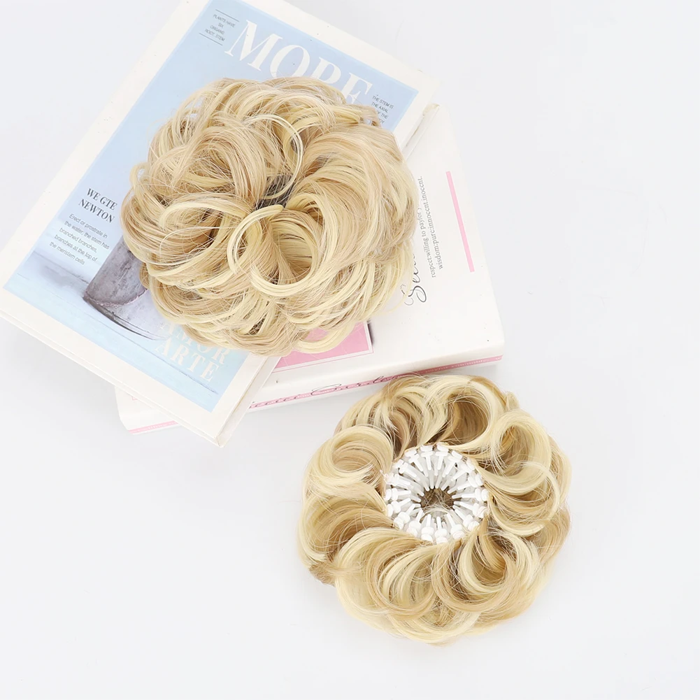 جديد فوضوي كعكة شعر الاصطناعية رقيق العقدة عش الطي...