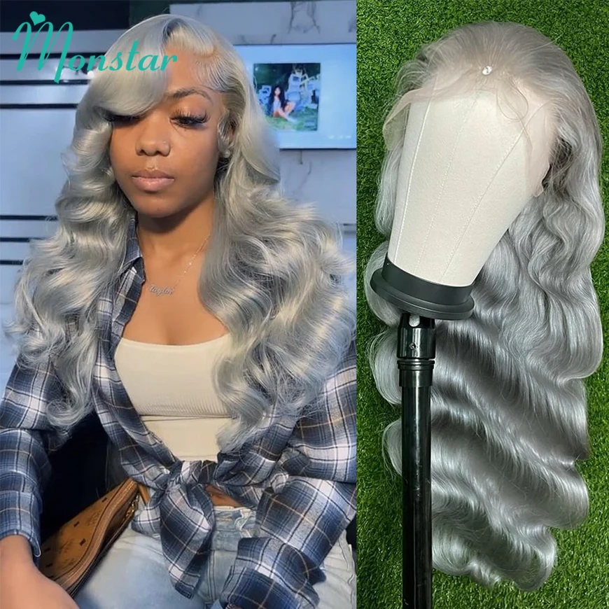 30 40 Inches Silver Grey Body Wave Lace Front Wigs 613 Hd Lace Frontal Wig 13x6 Raw Vietnamese Colored Human Hair Wigs For Women 2